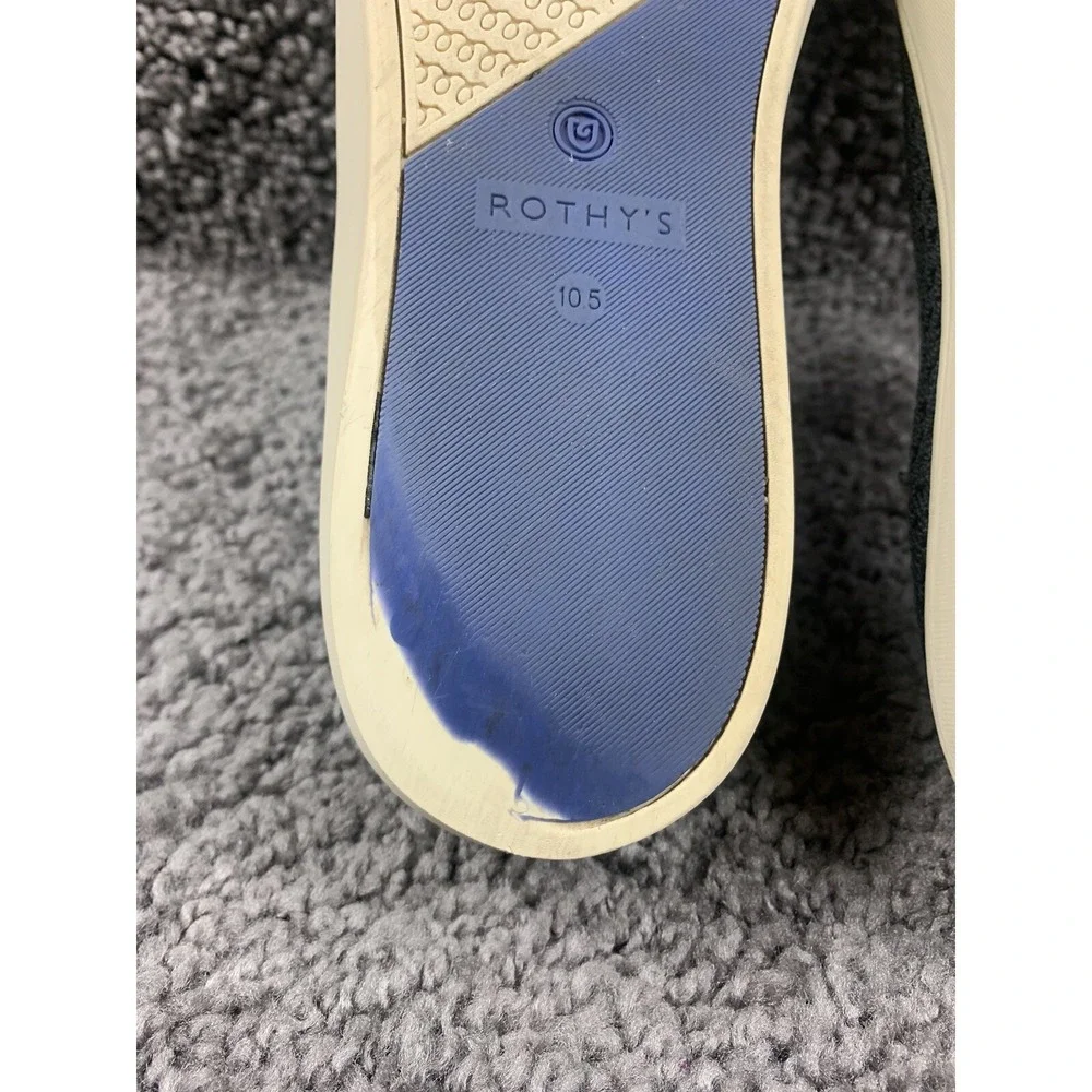 Rothy's Slip On Sneaker Black Solid Textile Shoe Women's US 10.5